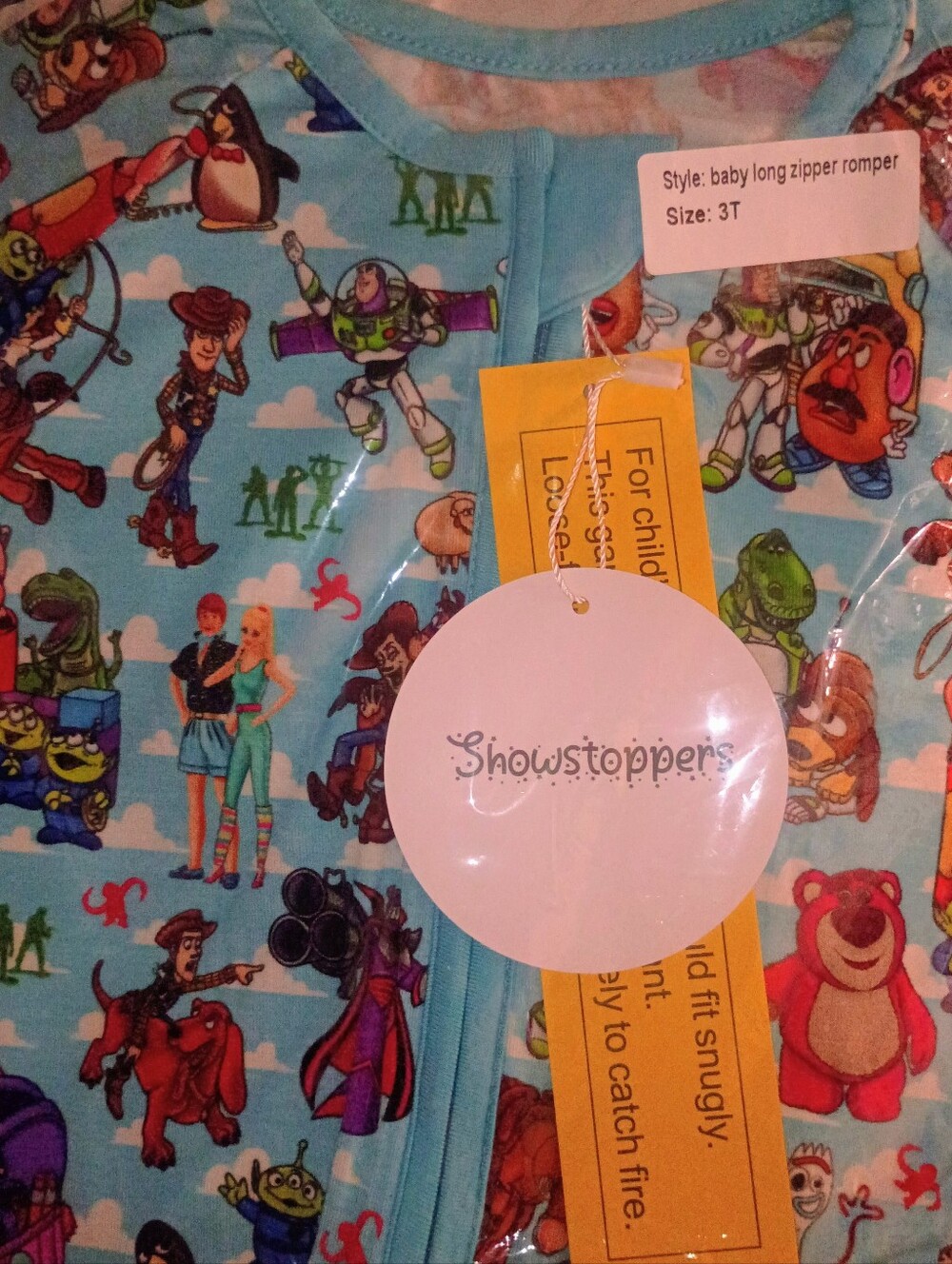 Blue Toy Story Kids Footed One-Piece